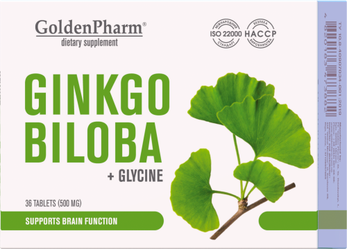 Ginkgo Biloba + Glicyna Stres Intensywna Nauka Nerwice 36 tab. 