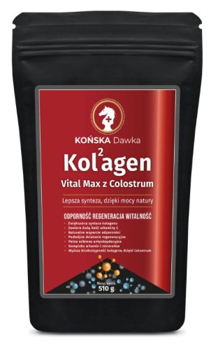 Kolagen Rybi z Colostrum Vital MAX- Kolagen Końska Dawka w Proszku 510g
